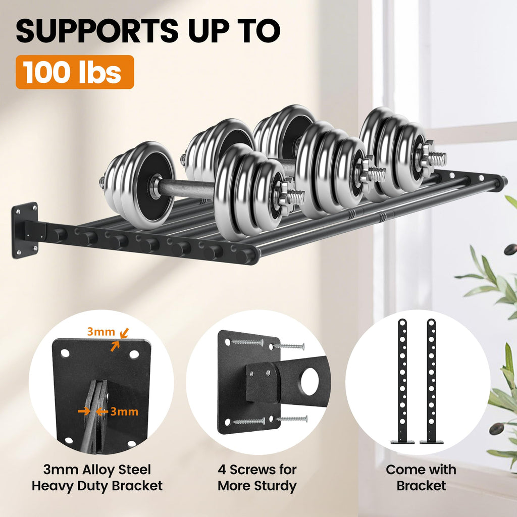 Scisum Wall Mounted Clothes Drying Rack 28 Inch – Foldable Laundry Drying Rack for Wall Mount, Space Saving Indoor Drying Rack for Clothes, Compact & Sturdy Design