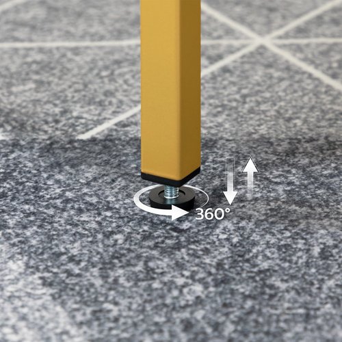HOOBRO Gold Side Table, Tall Telephone End Table with Mesh Shelves, 3-Tier Nightstand with Tempered Glass Tabletop, for Living Room, Bedroom, Gold GD04DH01