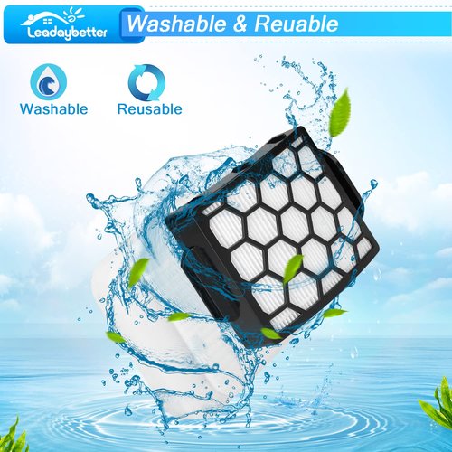 Leadaybetter UV900 Replacement Filters for Shark Performance Lift-Away UV850 UV950 DuoClean Upright Vacuum, Compare to Part # XHF320 & XFFK602UKT (2 HEPA+4 Foam+4 Felt Filter Set)