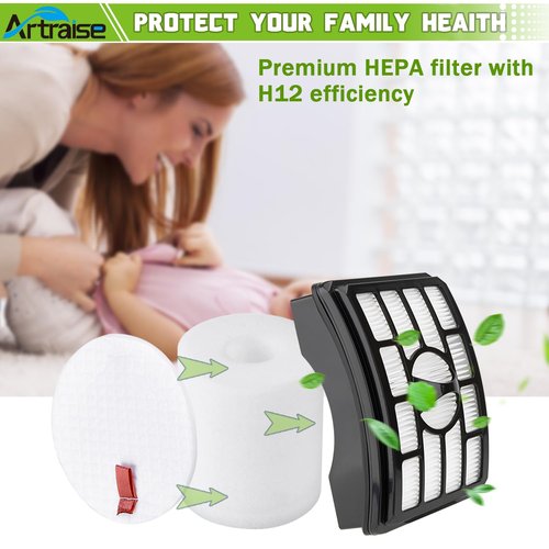 Artraise Vacuum Filter Replacement for Shark Rotator Pro Lift-away NV500 NV501 NV502 NV505 NV520 NV552 UV560 NV642 ZU780 ZU782 ZU785, Replace Part Xff500 Xhf500. 2 HEPA + 4 Foam & Felt Filters