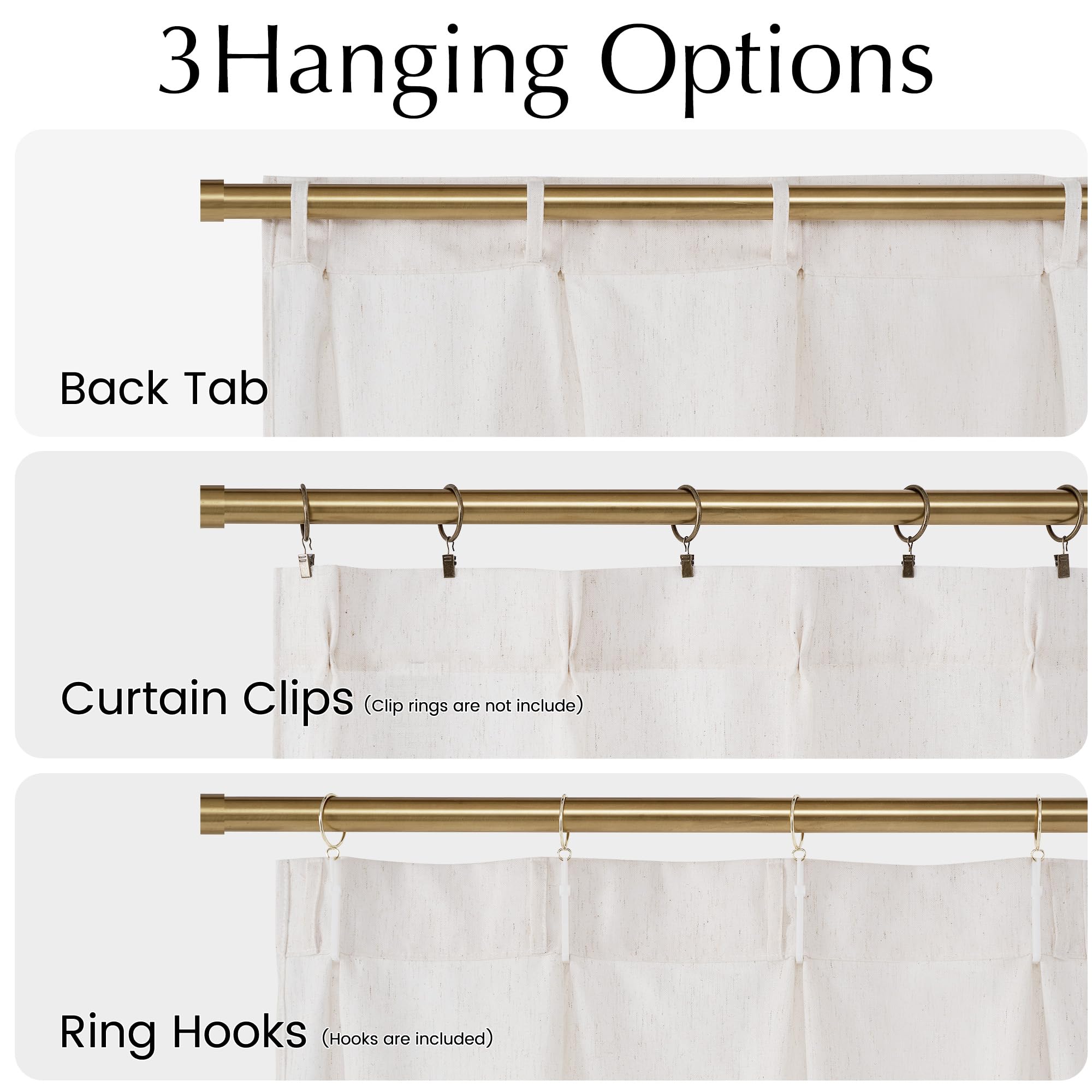 NICETOWN Pinch Pleated Linen Kitchen Curtains 24 Inches Long, 2 Panels Set Natural French Rustic Light Filtering Short Curtains for Cafe Bar Living Room Bedroom Window, 40" W x 24" L