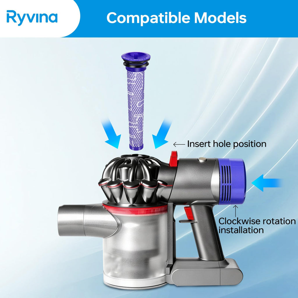 Ryvina V7 V8 Filter Replacement for Dyson V7 V8, #965661-01 967478-01