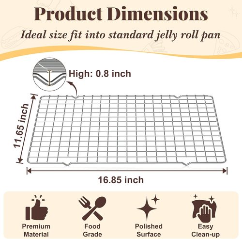 Cooling Racks - Skiennix 2 PCS 11.65" x 16.85" Wire Baking Rack for Oven Cooking & Grilling | Dishwasher Safe