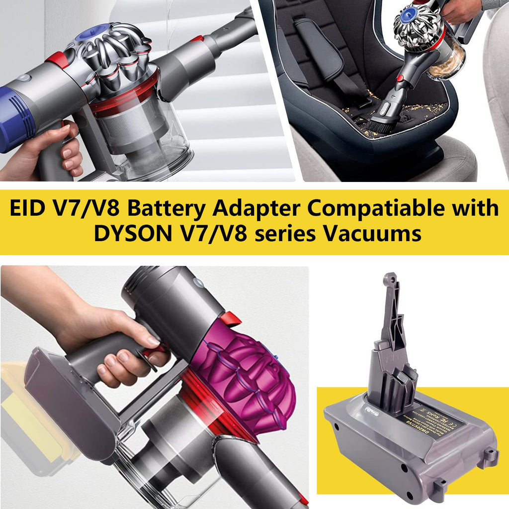 Upgrade for V7+V8 Battery Adapter, for DeWalt 20V Max Battery Convert for Dyson V7/V8 Series Vacuum Cleaner (V7 V8 Common)