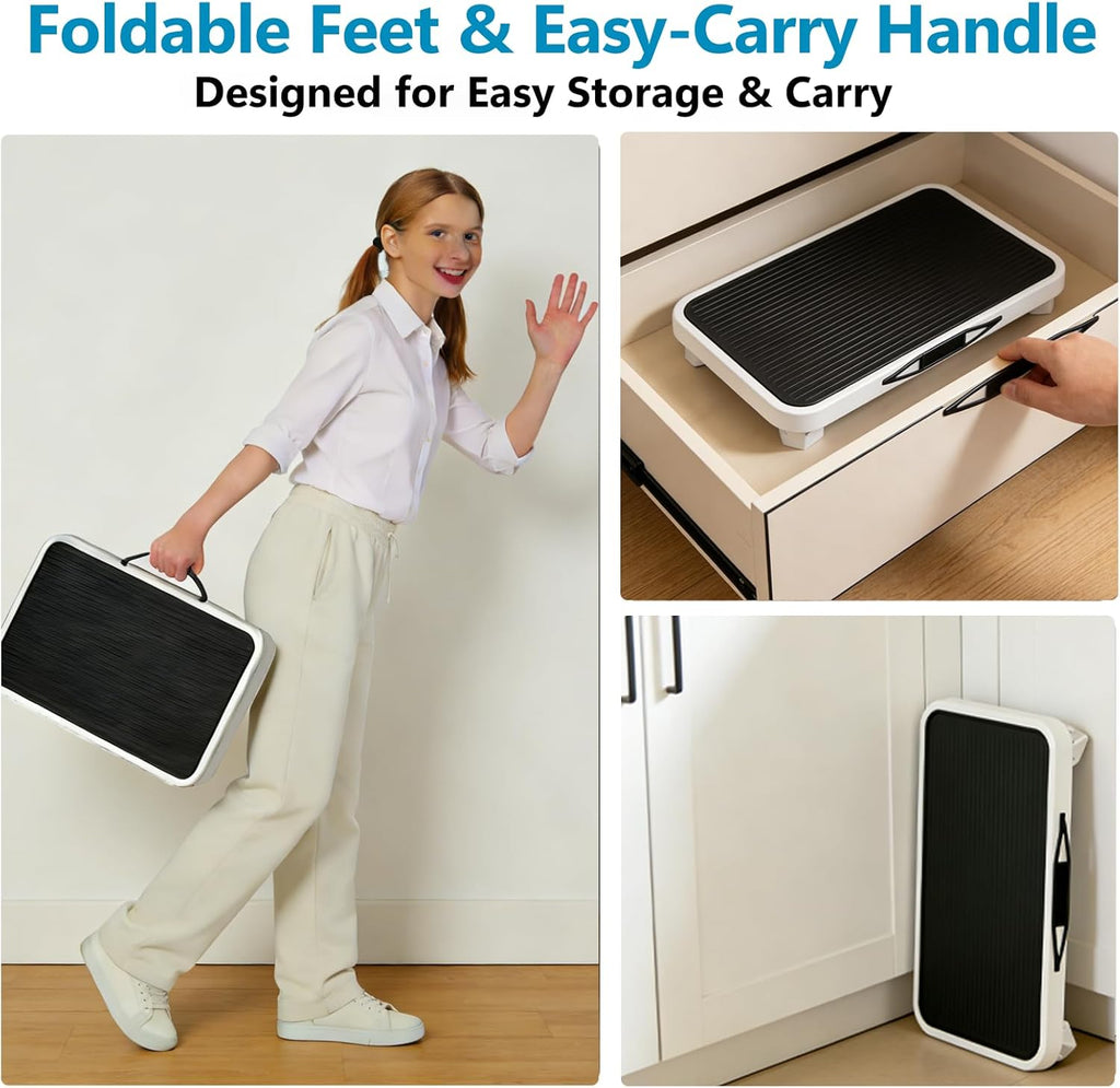 Simple Deluxe Foldable Step Stool - Heavy Duty Non-Slip Foot Stool for Home & Kitchen | 330 Lbs Capacity