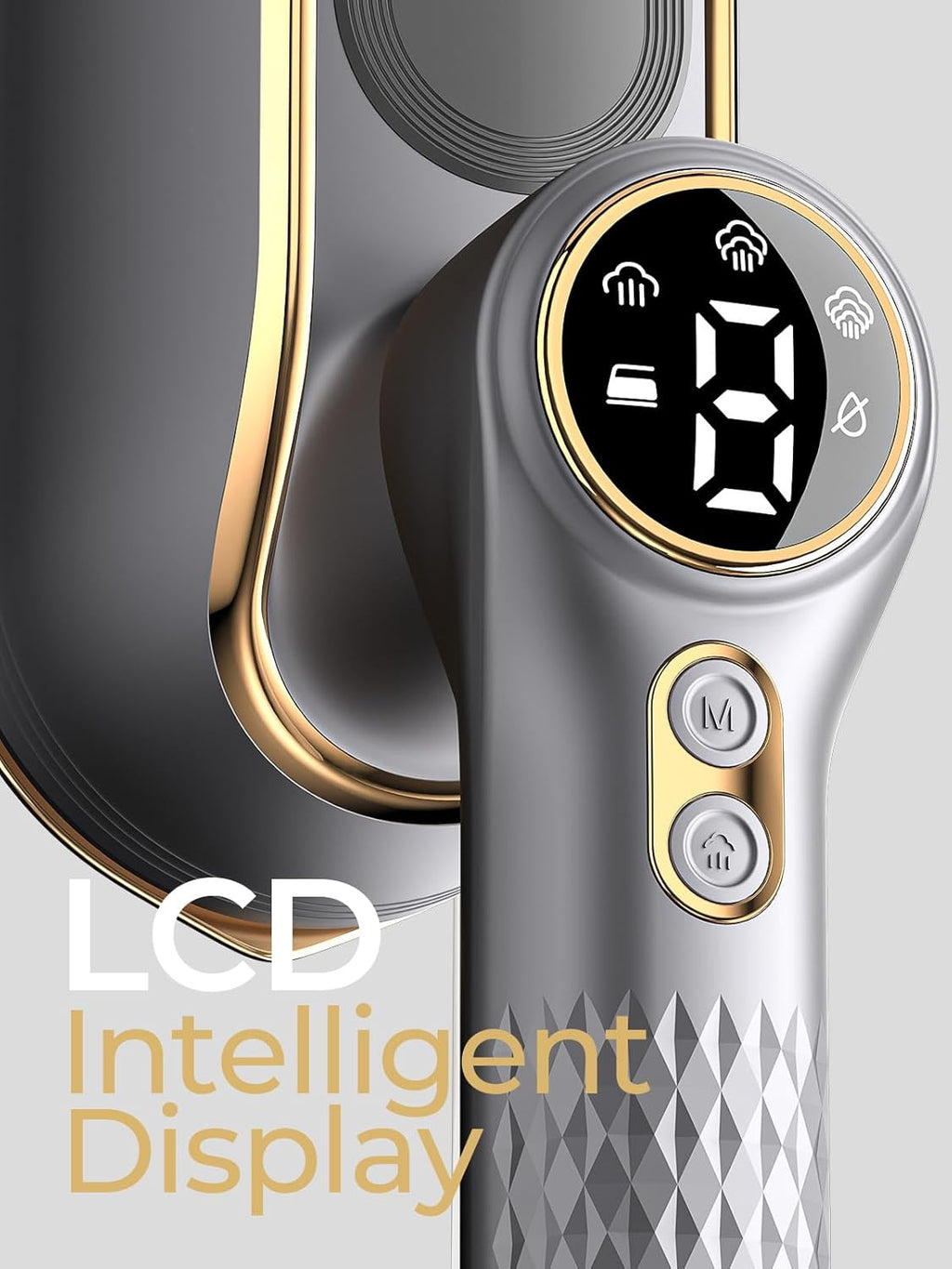 Skiennix Portable Travel Steamer - 1200W Handheld Fabric Steamer with LCD Display | 150ml Tank, Fast Heat-Up, Grey Gold