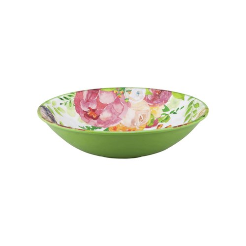 UPware 16 Piece Rose Garden Melamine Dinnerware Sets, Outdoor Dishes Set, Plates and Bowls Sets, Service for 4, Multicolor