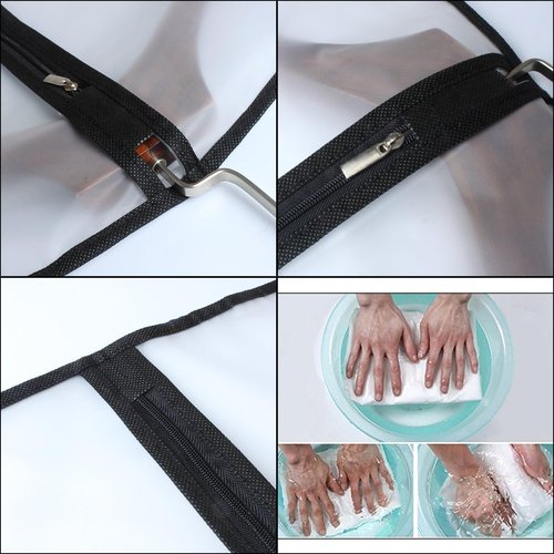 HomeClean Garment Bag Set - 6 Plastic Zipper Bags for Hanging Clothes | 24'' x 40'', Black