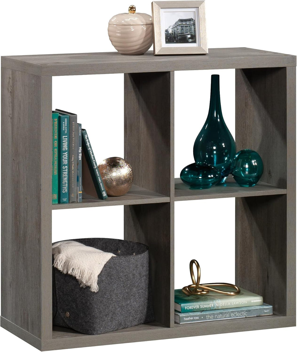 Sauder 4-Cube Organizer Storage Bookcase - Stylish Mystic Oak Design for Versatile Use