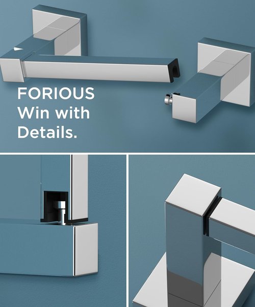 FORIOUS Stainless Steel Toilet Paper Holder - Rustproof Double Post Pivoting Design | Chrome Finish