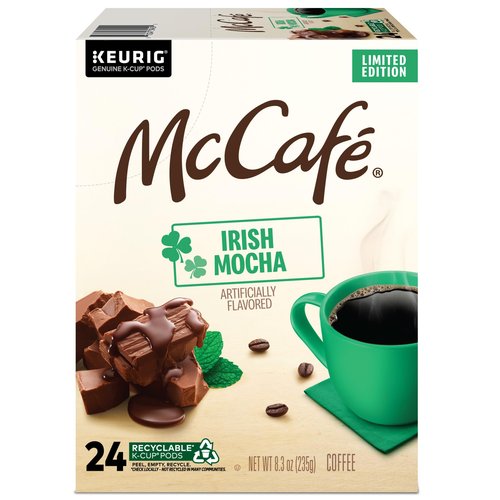 McCafe Irish Mocha, Keurig Single Serve K-Cup Pods, Flavored Coffee, 96 Count (4 Packs of 24)