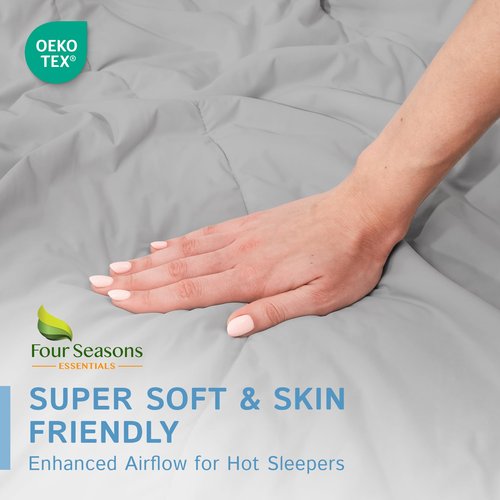 Four Seasons Essentials Cooling Comforter - Queen Size 90" x 90" - Gray