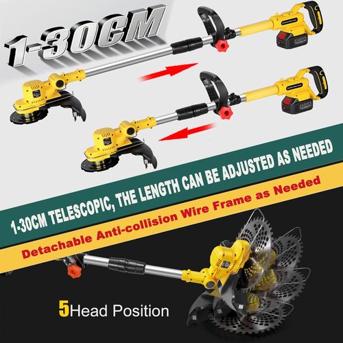 Dewalt 20V MAX Cordless Weed Wacker - 4-in-1 Electric Trimmer with 5 Blades for Lawn & Yard Care