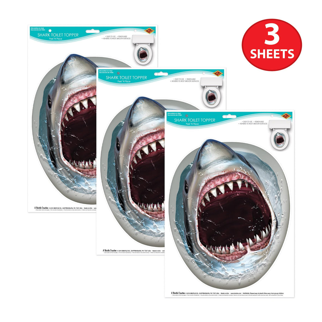 Shark Toilet Topper Peel 'N Place Party Accessory