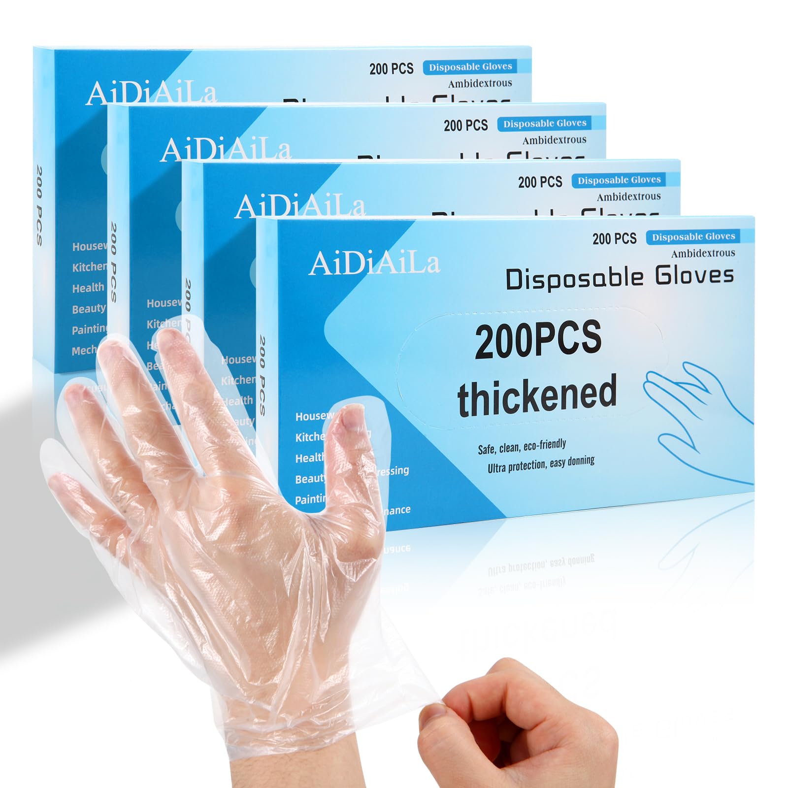 AiDiAiLa 800PCS Disposable Plastic Gloves For Isolating Bacterial Stains That Can Come Into Direct Contact With Food…