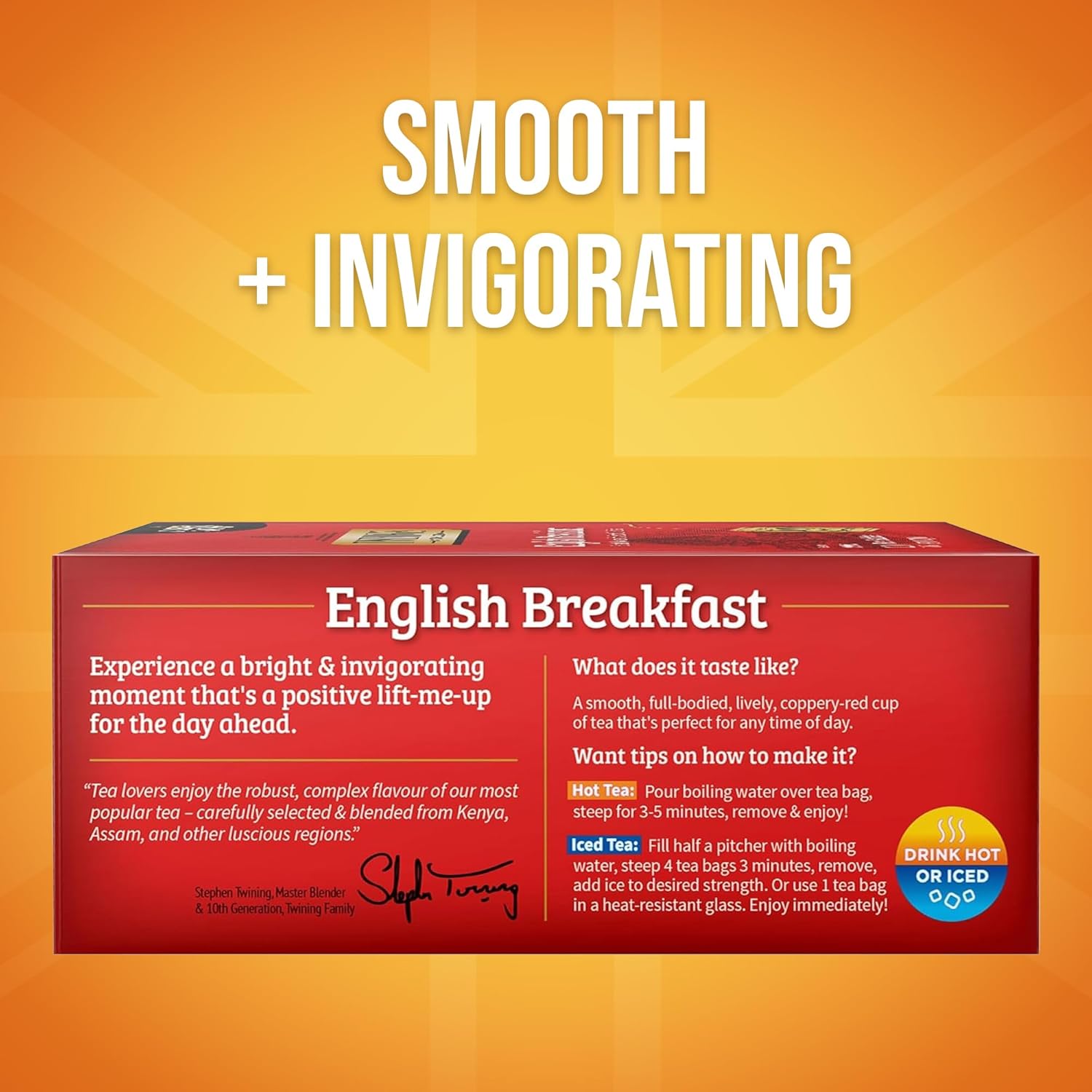Twinings English Breakfast Black Tea - Smooth & Robust Flavor | 100 Individually Wrapped Teabags