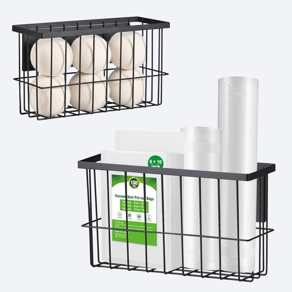 2-Pack Magnetic Basket, Dryer Ball Holder for Laundry Room Organization
