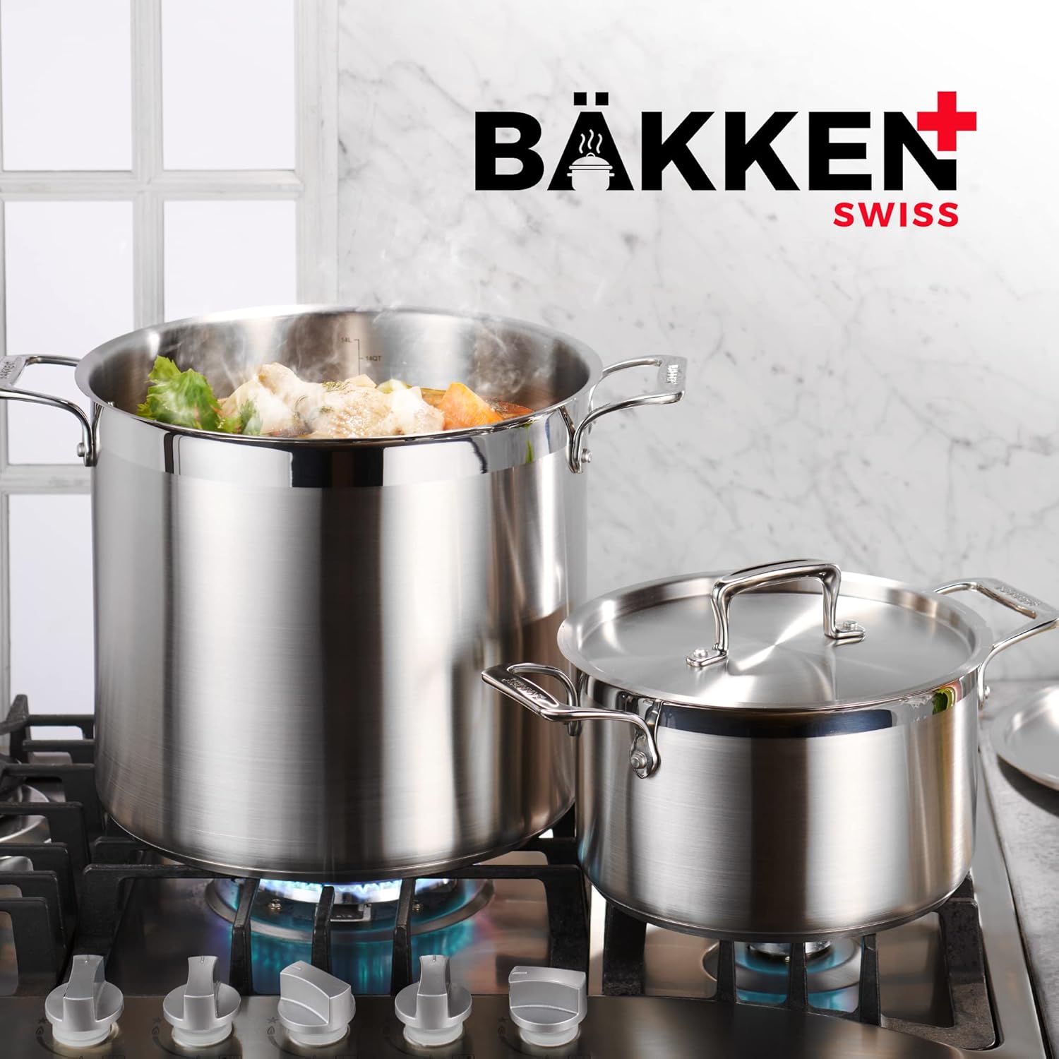 Stainless Steel Stockpot by [Brand Name] - 2 Quart Durable Cookware with Impact-Bonded Base & Riveted Handles