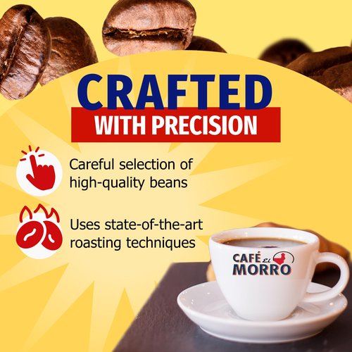 Premium Ground Coffee, Café El Morro, 250g (8.81 oz), Pack of 12, Gourmet Dark Roast Espresso Coffee, Vacuum Pack, Experience the Rich Taste of Puerto Rican Style Espresso