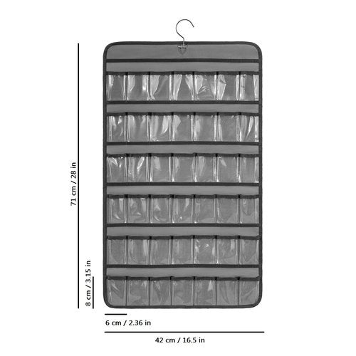 TEMUORG Toy Cars Wheels Storage Holder Matchbox Cars Organizer Dual Sided Hanging Toy Cars Display Case with 84 Clear Pockets (Dual Sides-Grey)