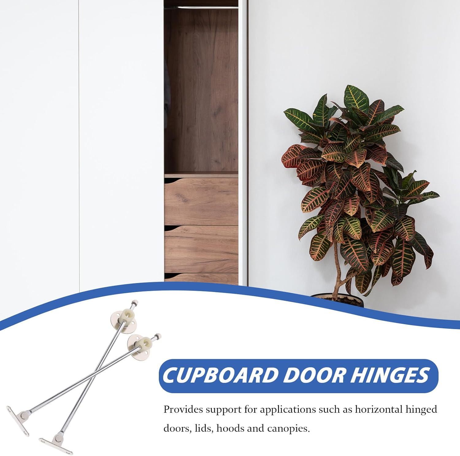 Skiennix Cabinet Support Rods - Durable Hinges for Kitchen Cabinets | 4-Piece Set for Wooden Boxes