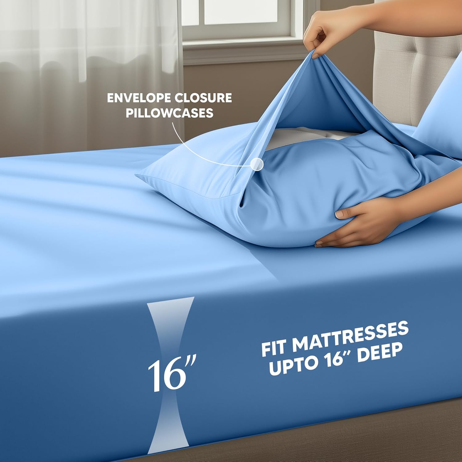 Utopia Bedding King Size Sheet Set - Soft & Breathable Microfiber, 4-Piece in Dutch Blue