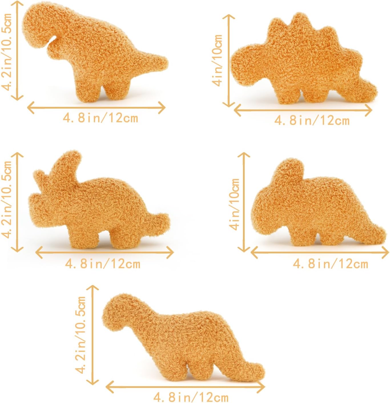 Mini Dino Plush Chicken Nugget Pillow - Realistic 4.2-Inch Stuffed Toy for Kids | Fun Gift Idea