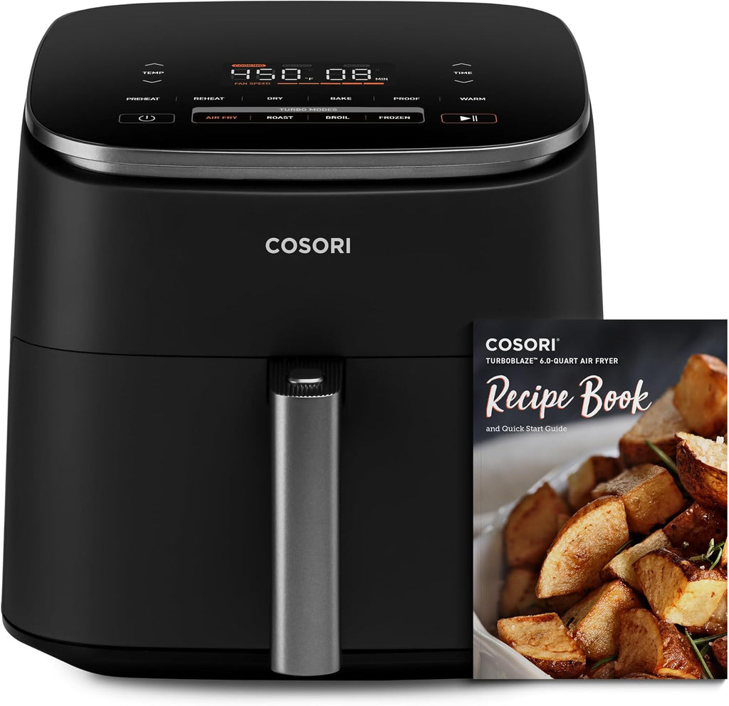COSORI Air Fryer - TurboBlaze 6.0-Quart Compact Air Fryer with Roasting Function & Liners