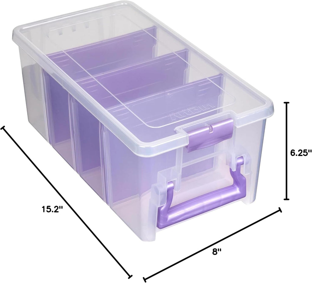 ArtBin Semi Satchel Craft Organizer - Clear Portable Storage Case with 3 Dividers for Supplies