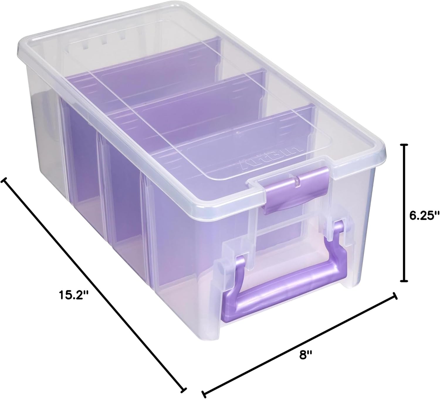 ArtBin Semi Satchel Craft Organizer - Clear Portable Storage Case with 3 Dividers for Supplies