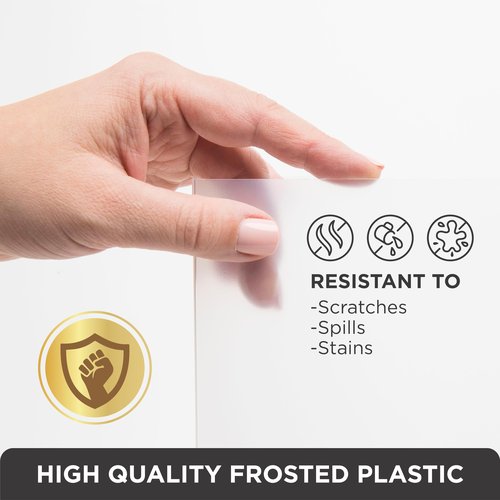 HOLDN’ STORAGE Hard Plastic Liner for Pull Out Shelf, Fits Pull Out Cabinet Organizer - 21" W x 20" L, Shelf Protector Liner, Clear Frosted - Pack of 4