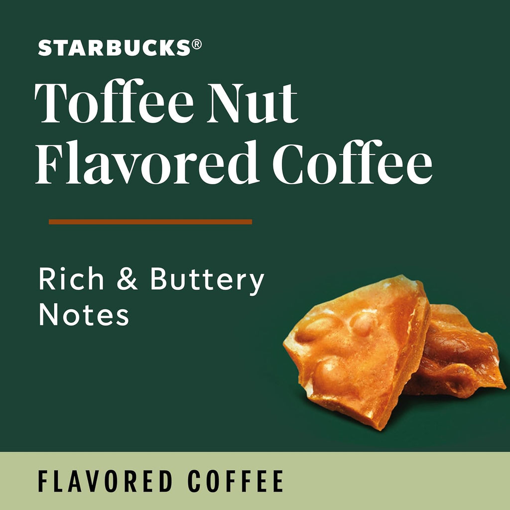 Starbucks K-Cup Coffee Pods - Flavored Toffeenut Hot or Iced Coffee | 10 Keurig Pods