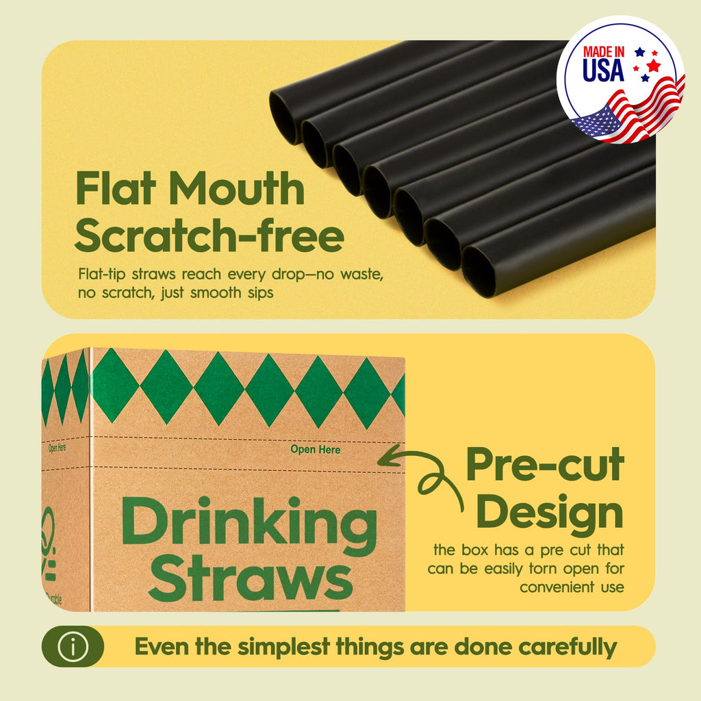 Delxo 500 Count Individually Wrapped Clear Plastic Straws - 7.75 Inch Long, 0.23 Inch Diameter - Disposable Drinking Straws for Party, Every Occasion - Made in USA