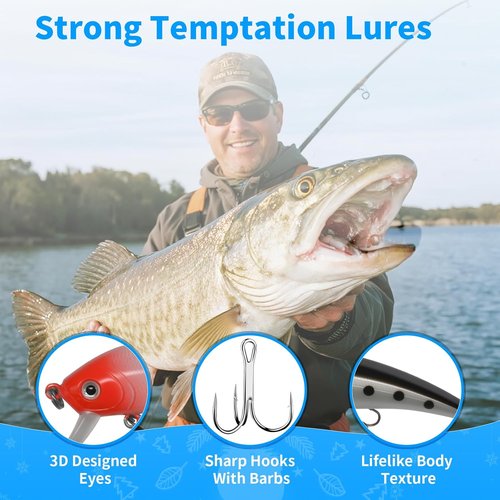 Fishing Advent Calendar 2025 - 24 Days of Fishing Lures | Perfect Xmas Gift for Men & Teens