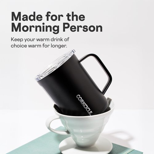 Corkcicle x Rifle Paper Co. Triple Insulated Coffee Mug with Lid & Handle - Keeps Beverages Hot for 3+ Hours - Gift for Mom - Great for Mother's Day or Christmas - 16 oz - Garden Party