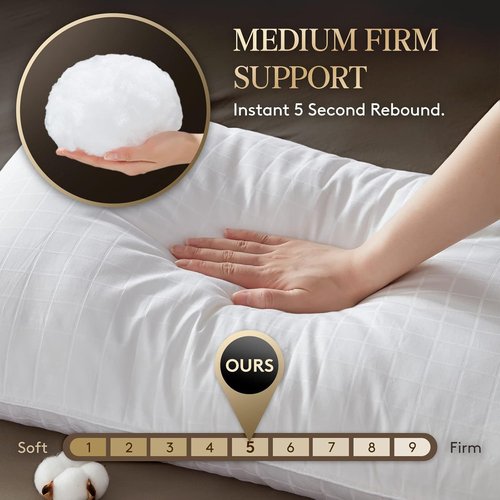 Lifewit Queen Size Bed Pillows - Soft Supportive Cooling Pillows for Side, Stomach & Back Sleepers | Set of 2