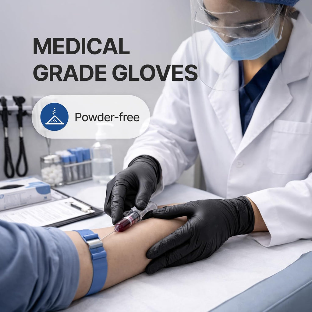 Schneider Vinyl Synthetic Exam Gloves - 4 Mil Latex-Free Disposable Gloves for Medical & Food Prep
