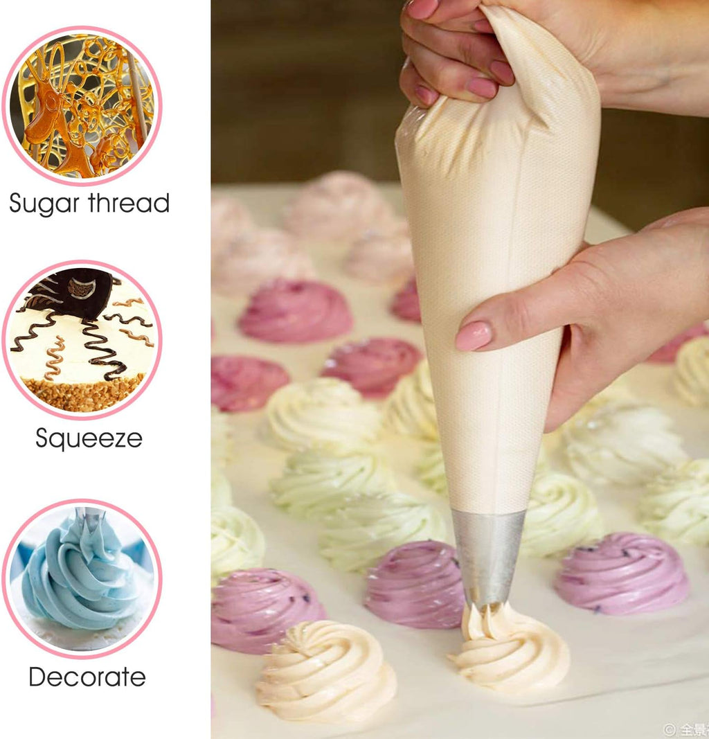 VolksRose 18-Inch Disposable Piping Bags - 100 Pcs Anti-Burst, Non-Slip Design for Cake Decorating & Icing
