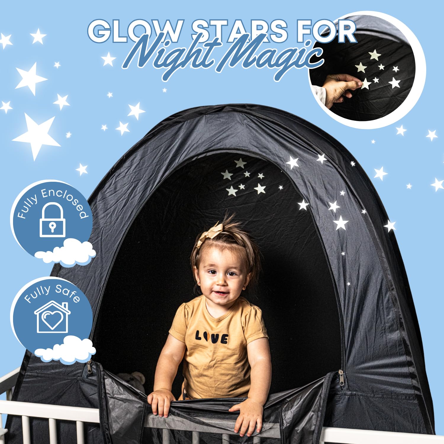 Talzora Baby Sleep Tent – Breathable Blackout Cover for Pack N Play, Crib Cover & Travel Sleep Pod, Easy pop up Setup for Toddlers and Babies Easy and Ready