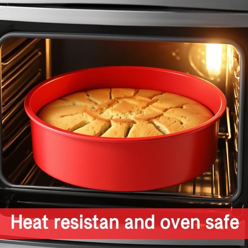AVIDON 8 inch Cake Pans- Silicone Round Cake Molds for Layer Cake, Cheese Cake and Chocolate Cake, Non-stick and dishwasher safe silicone baking pans (1)