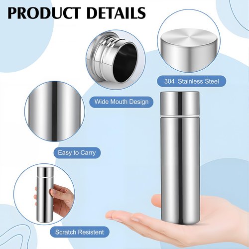 Acellegic 12 Pcs Mini Stainless Steel Insulated Bottles Bulk 4.4 oz Tiny Water Bottles Portable Pocket Purse Slim Thermal Hot and Cold for Travel Sport Camping Coffee Women Lunch Bag