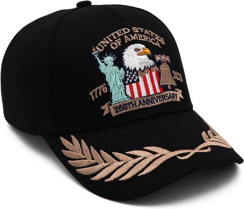 250 Anniversary USA Hat - Adjustable Embroidered Patriotic Baseball Cap | Perfect for Celebrations