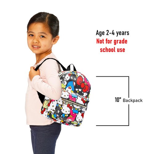 Hello Kitty and Friends Mini Backpack for Kids - Bundle with 10" Sanrio Backpack, Water Bottle, Stickers, More | Hello Kitty Travel Bag for Girls
