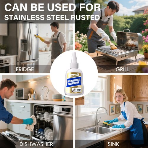comeast Stainless Steel Rust Remover Quickly Cleans Commercial Equipment, Appliances, Grills, Sinks, and Tools – 6.67 oz / 200ML