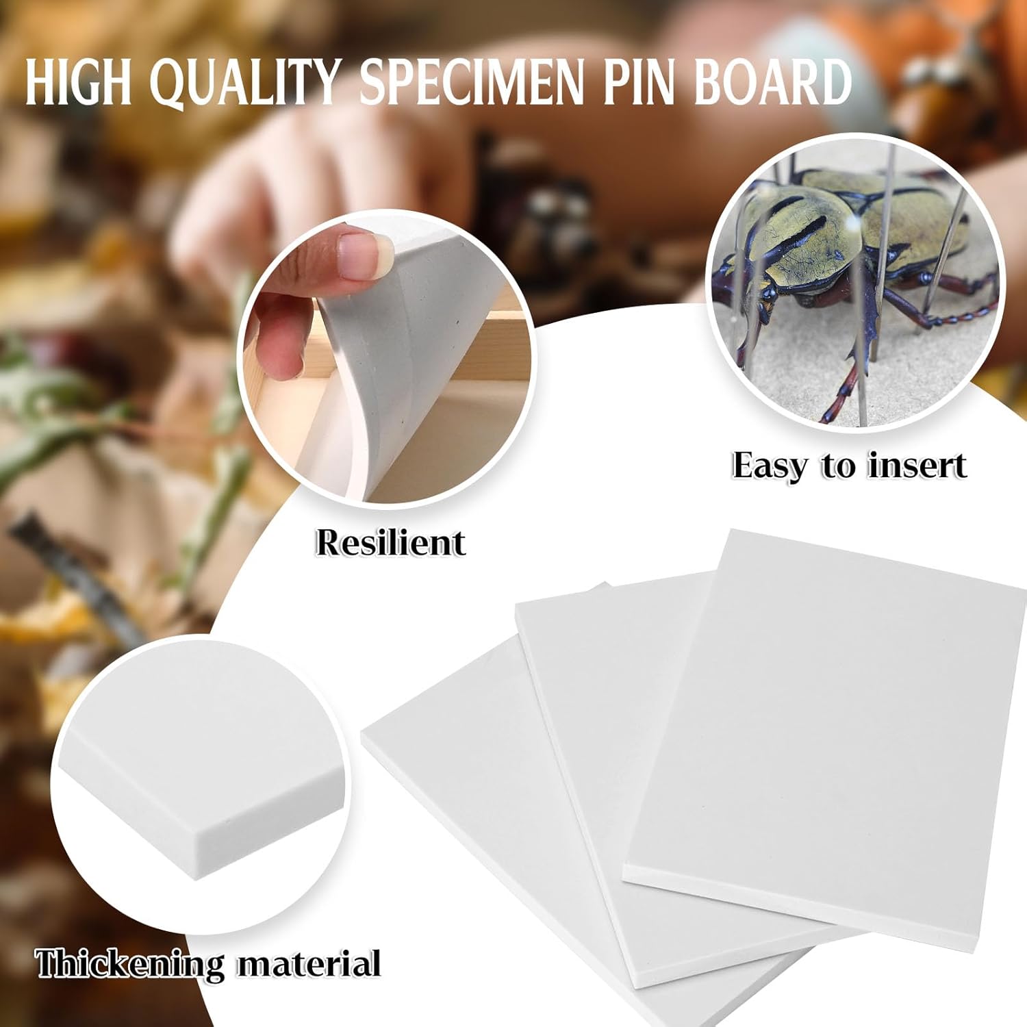 Saihisday Insect Pinning Board - 3Pcs EVA Foam Specimen Display Panel for Butterfly Collection