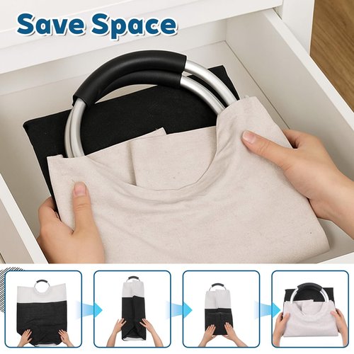 Dimeho 4 Pack 82L Laundry Basket, Waterproof Fabric Clothes Baskets Dirty Clothes Hamper Laundry Bag with Foam-Protected Aluminum Handles for College Dorm Family Bathroom