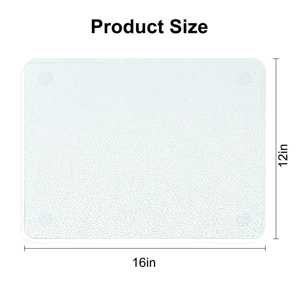 KimiDitt Tempered Glass Cutting Board, 12x16" Glass Cutting Board for Kitchen Counter,Large Size Frosted Glass,with Non-Slip Feet, Scratch Resistant,Heat Resistant