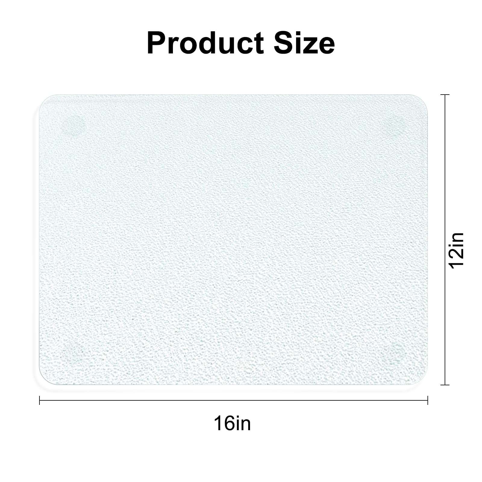 KimiDitt Tempered Glass Cutting Board, 12x16" Glass Cutting Board for Kitchen Counter,Large Size Frosted Glass,with Non-Slip Feet, Scratch Resistant,Heat Resistant