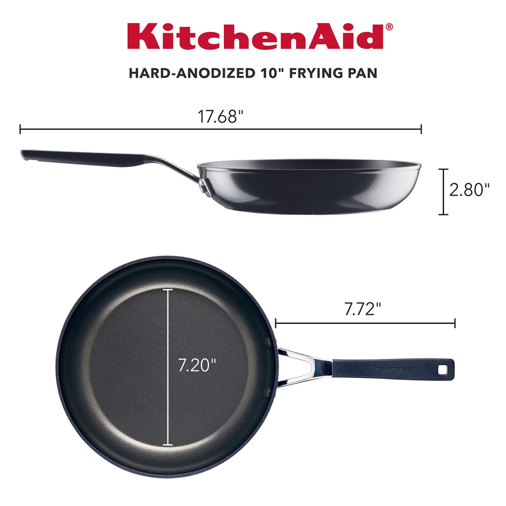 KitchenAid Hard Anodized Nonstick Frying Pan/Skillet, 10 Inch - Onyx Black