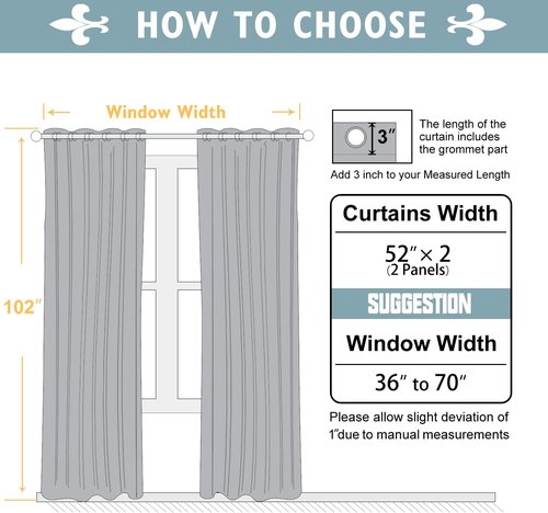 ChrisDowa Blackout Curtains - Thermal Insulated Room Darkening Panels, Aqua, 52 x 102 Inches, 2-Panel Set